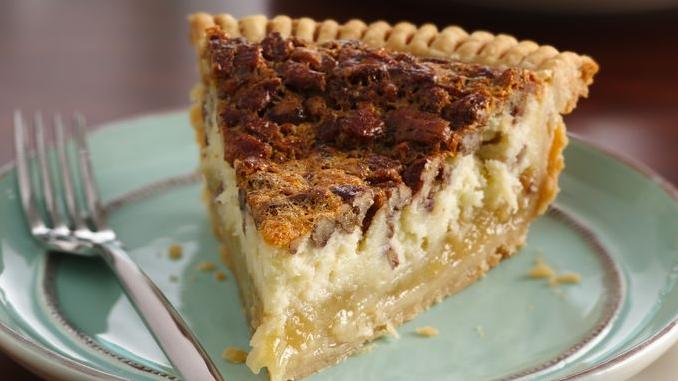  A closer look at the flaky and buttery crust of our Mystery Pecan Pie.