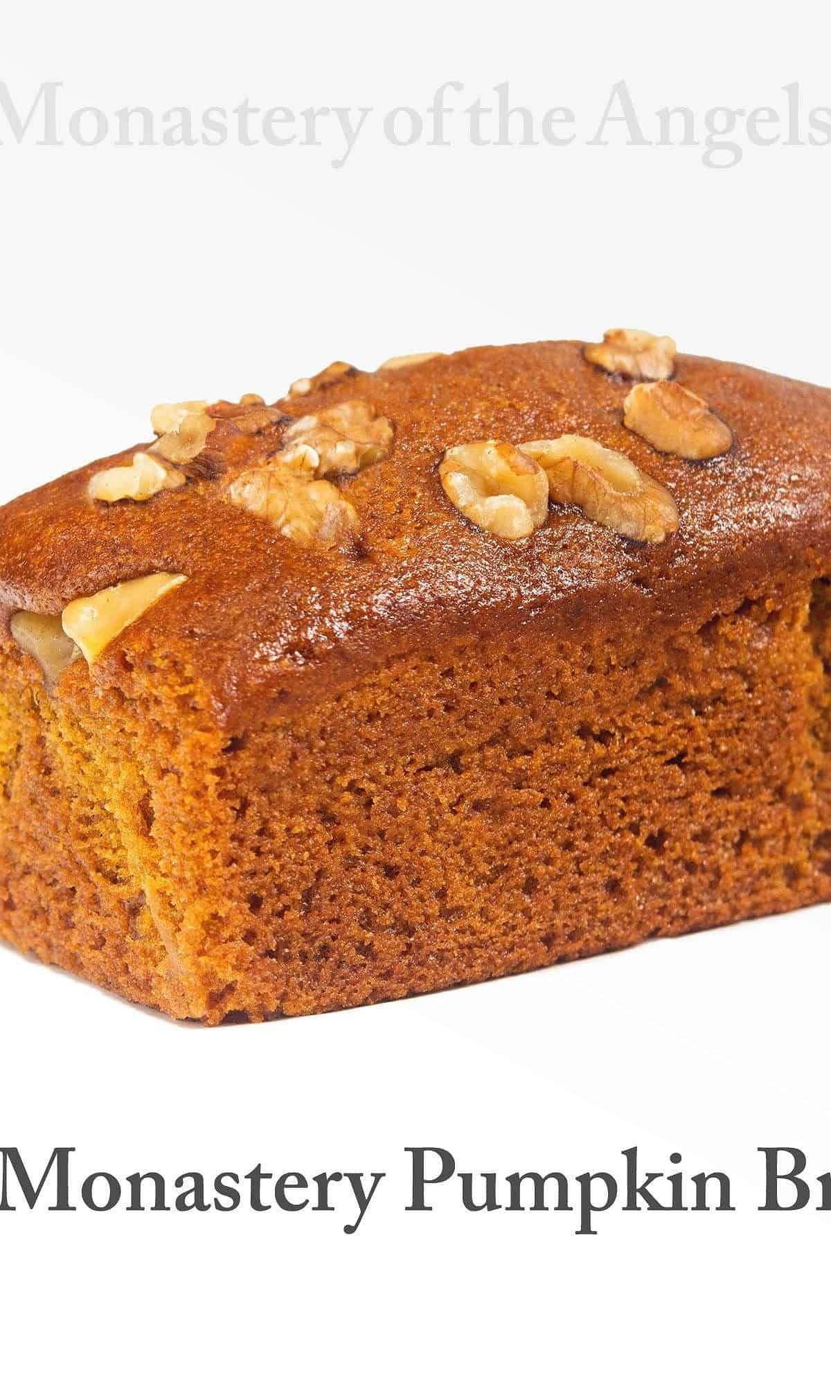  A generous slice of pumpkin bread with a dollop of whipped cream makes for the perfect dessert.