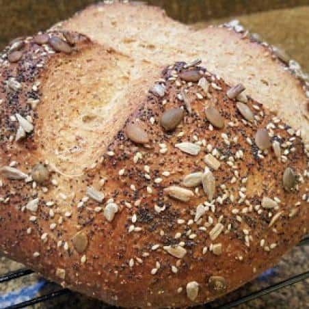  A slice of the Dakota Muti-Grain Bread features a rustic flair and nutrient-laden ingredients.