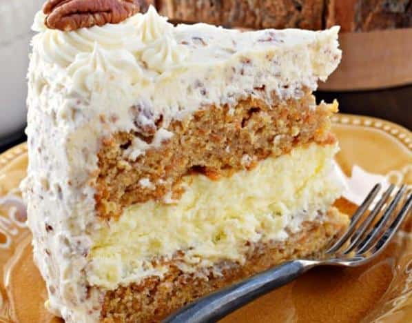 A slice of this carrot cake is like a warm hug for your taste buds.