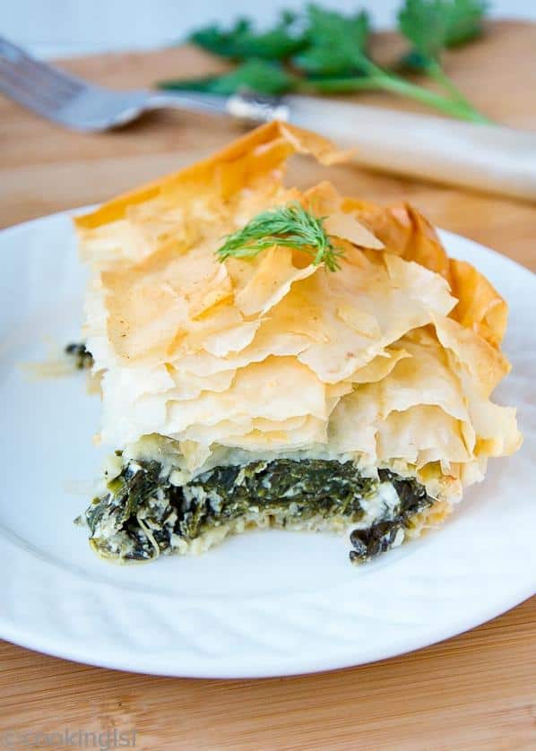  A spinach and feta delight encased in a crisp and delicate phyllo crust
