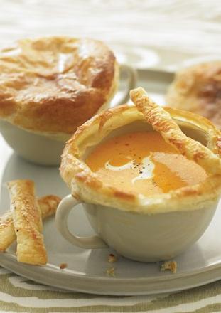 Cream of Tomato Soup in Puff Pastry