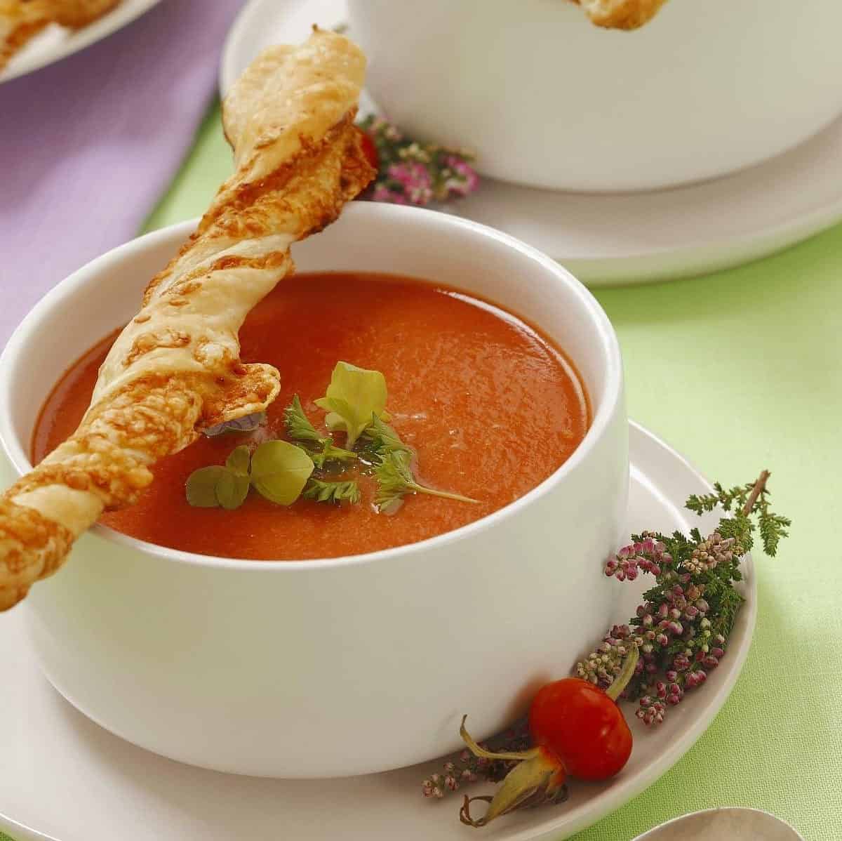  Cream of tomato soup never looked so elegant