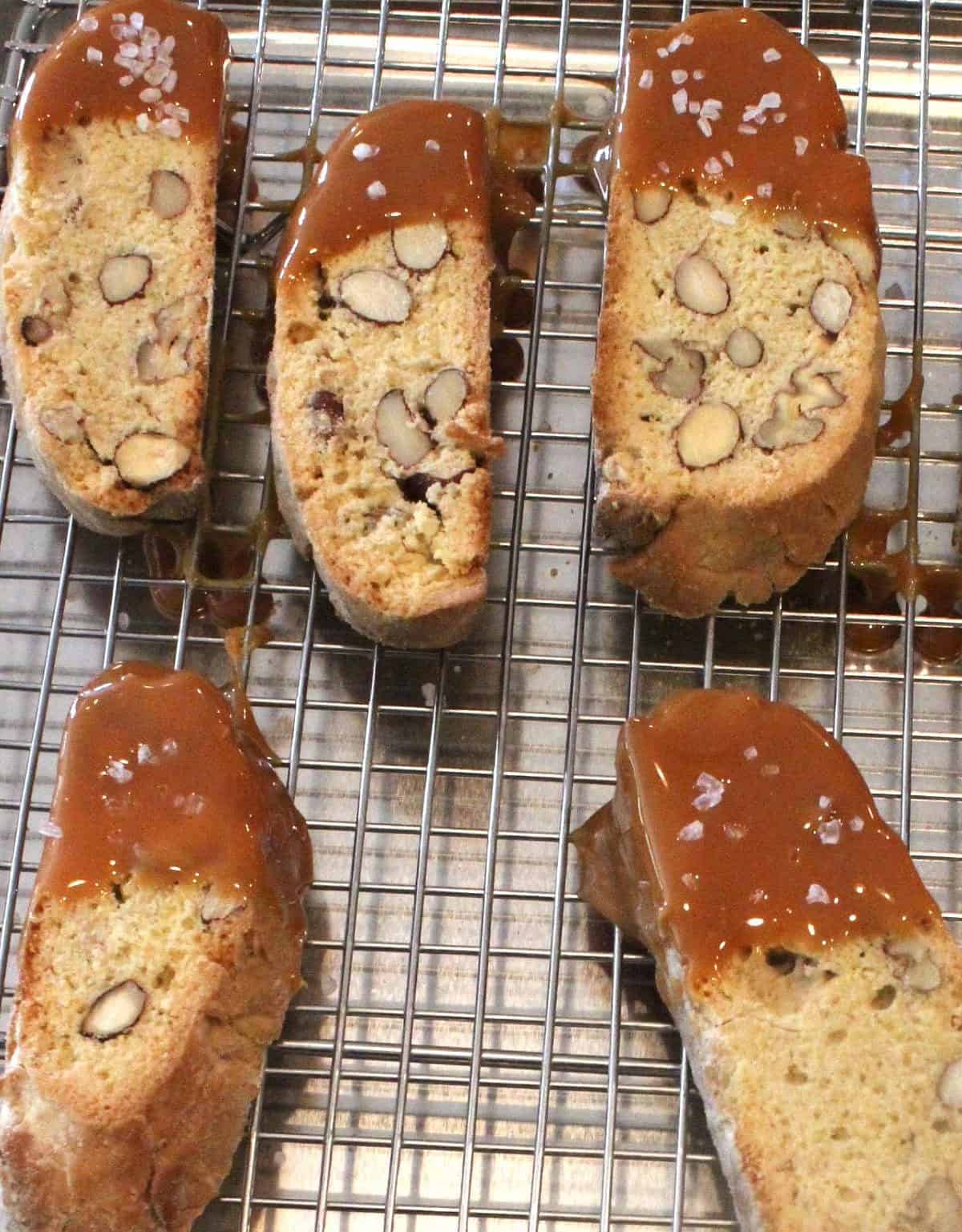  Enjoy a little afternoon treat with our crunchy and sweet Pecan-Caramel Biscotti.