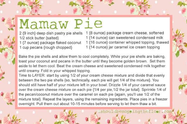  Get ready to indulge in the sweet and tangy flavors of Mamaw Pie.