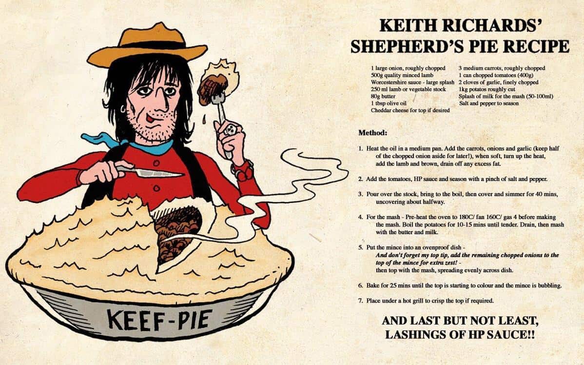  Get ready to rock and roll with Keith Richard's Shepherd's Pie.