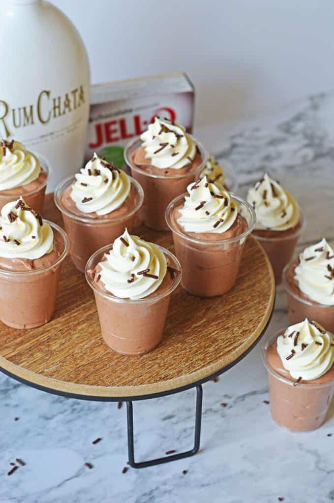 Jello Shots: Chocolate Fudge Rum Chata Pudding