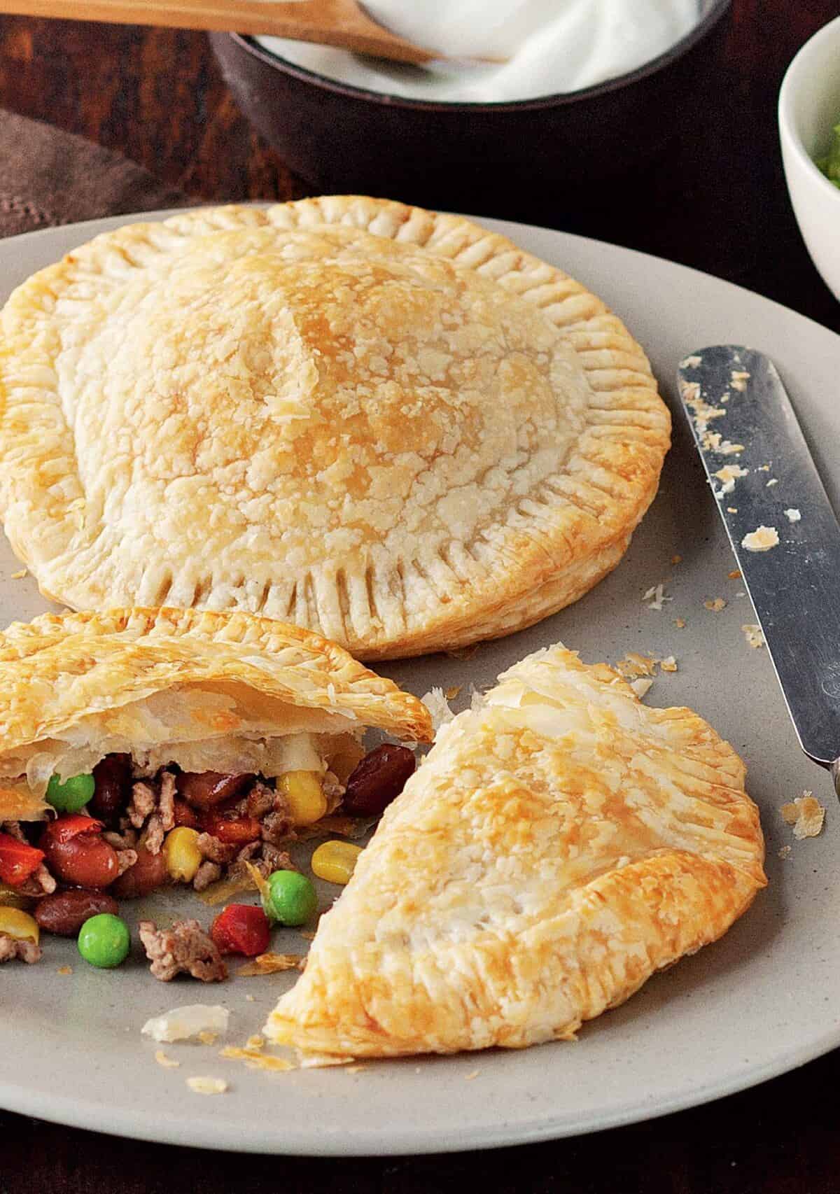  Layers of beef, cheese, and tortillas make this pie a perfect combination of Tex-Mex goodness.