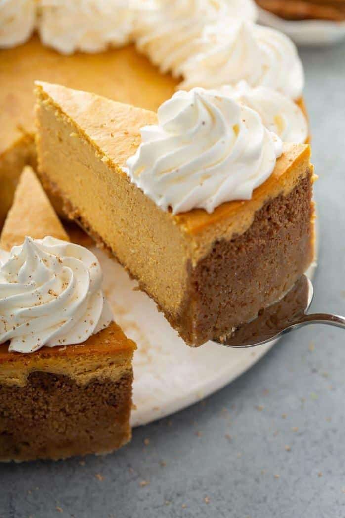  No need to choose between pumpkin pie and cheesecake when you can have the best of both worlds in this dessert.