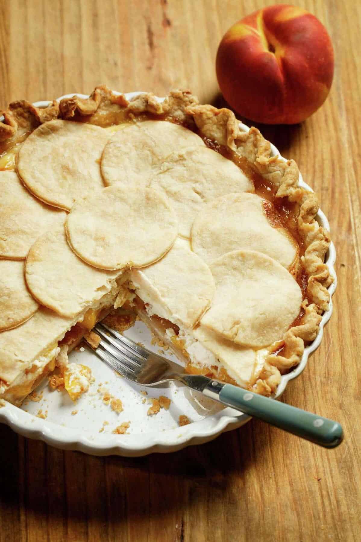  One bite of this Peacheesy Pie and you'll never want to go back to regular peach pie again.