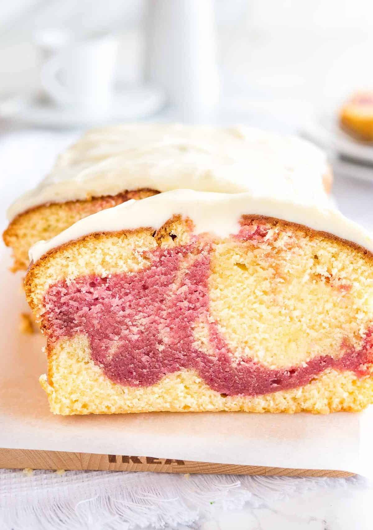  Perfectly golden on top with a beautiful raspberry swirl.