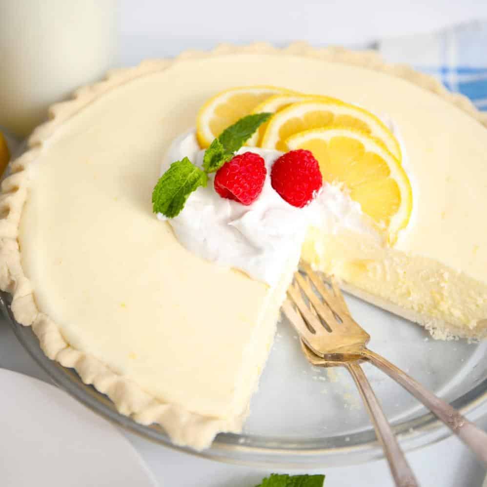  Picture perfect Lemon Chiffon Pie fresh out of the oven.