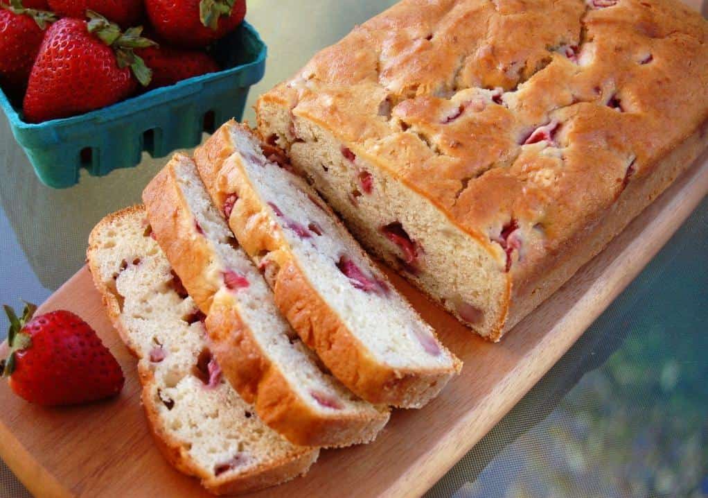  Satisfy your cravings with a freshly baked strawberry oatmeal cream cheese bread!