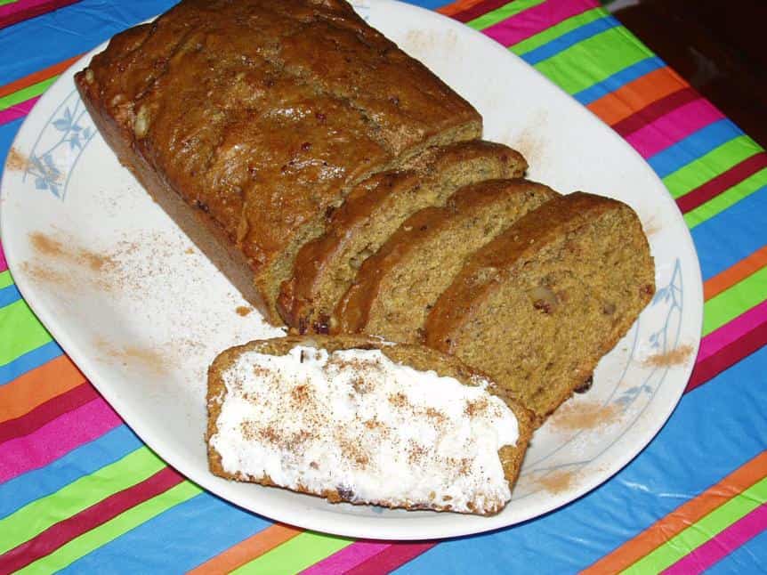  Slice into this warm and cozy New England Harvest Cranberry Pumpkin Bread.