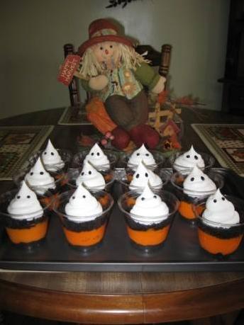 Spooky Halloween Boo Pudding Cups