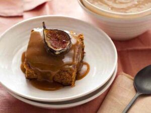 Sticky Fig Pudding With Candied Fresh Figs