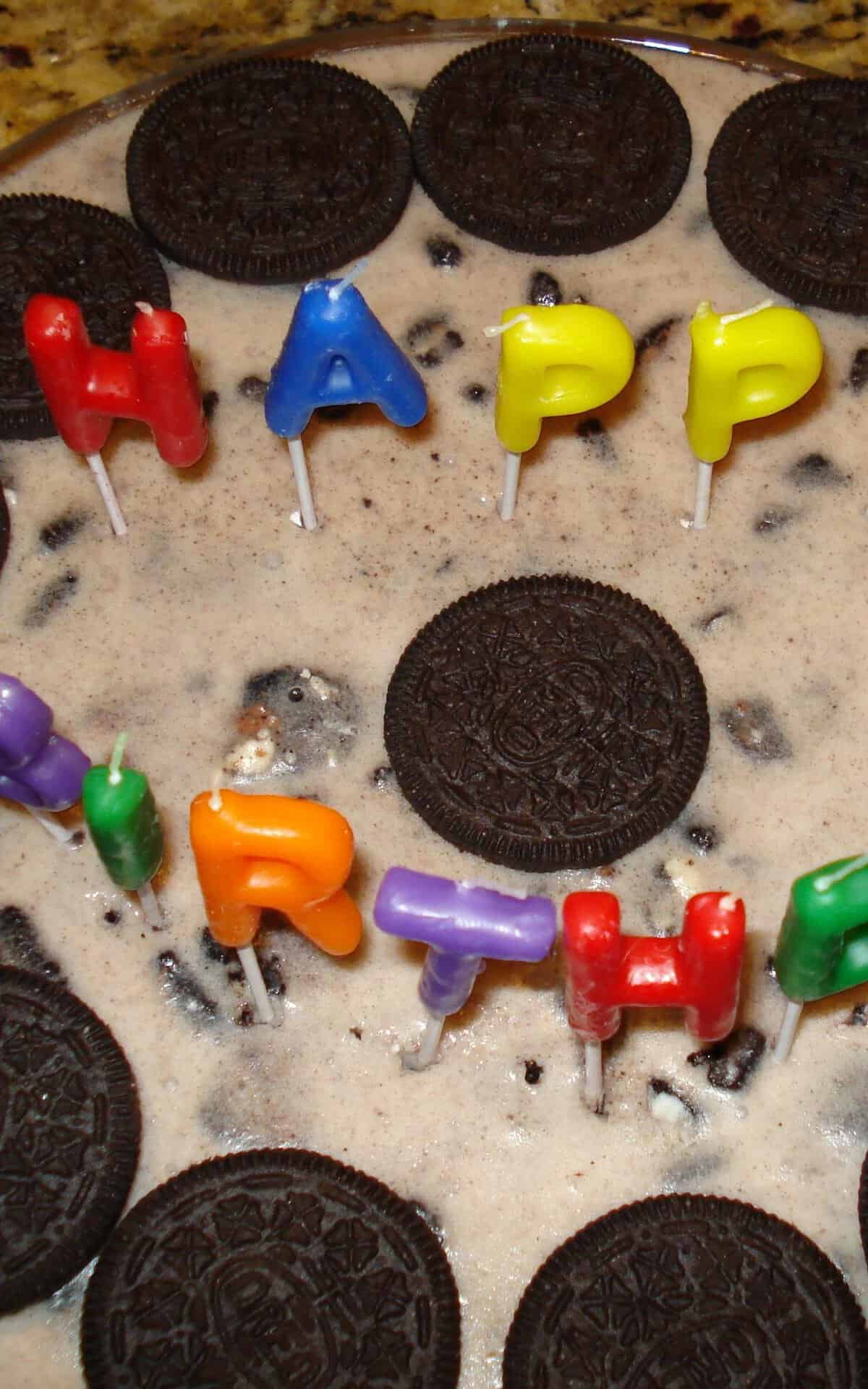 Sure, here are 11 unique photo captions for the Oreo White Chocolate Mousse Cake:
