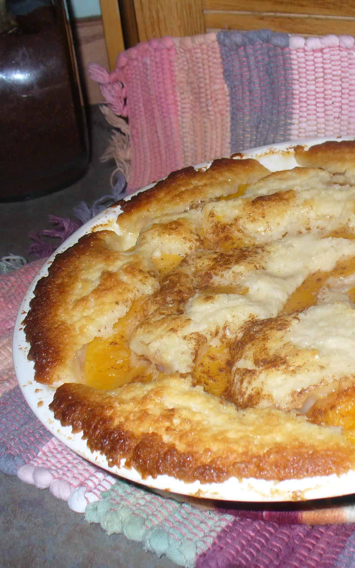  Sweet and juicy peaches are the star of this Lazy Peach Pie.
