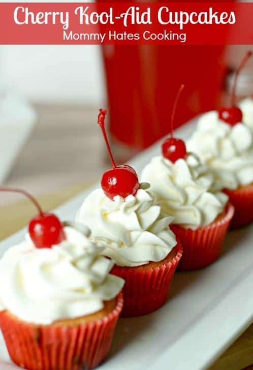  Sweet and tangy: The Kool-Aid powder gives these cupcakes a unique and delicious flavor.