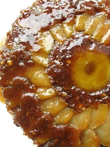  The caramelized apple topping is the cherry on top of this delicious cake.