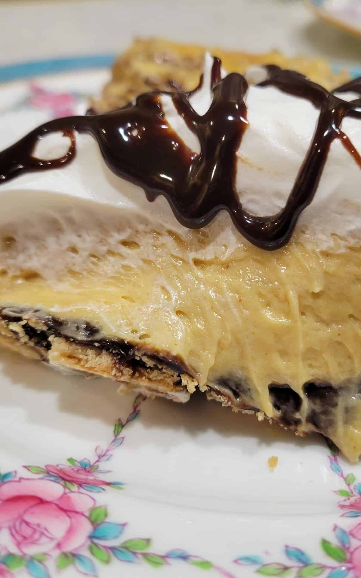  The classic combination of peanut butter and chocolate in a pie form.