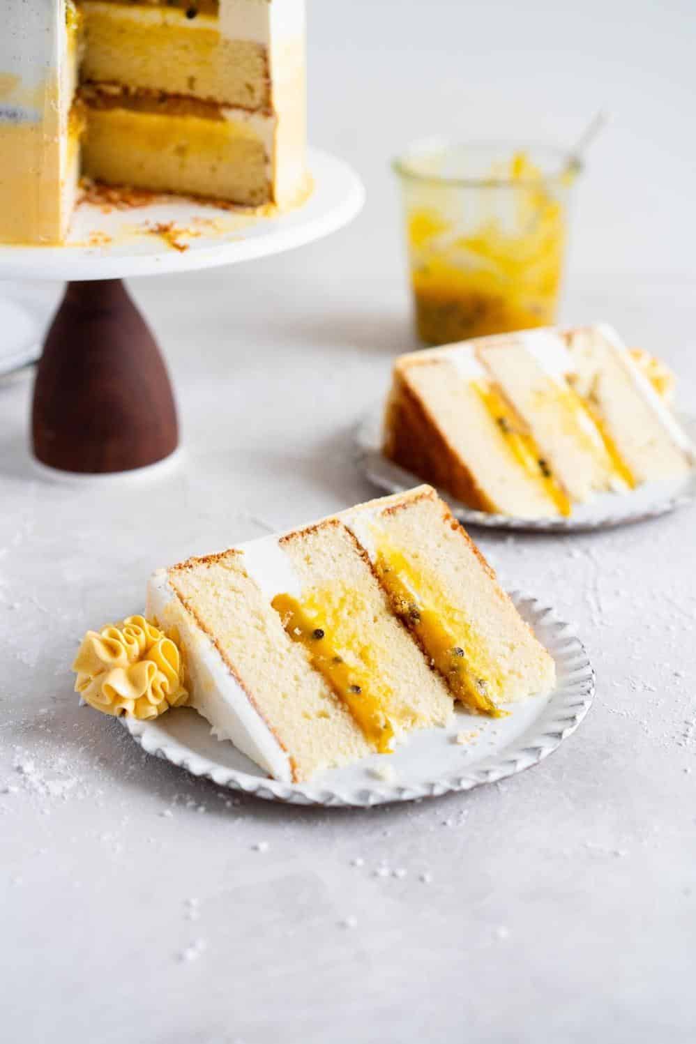  The lilikoi and passionfruit curd add a dreamy, creamy texture to every slice.