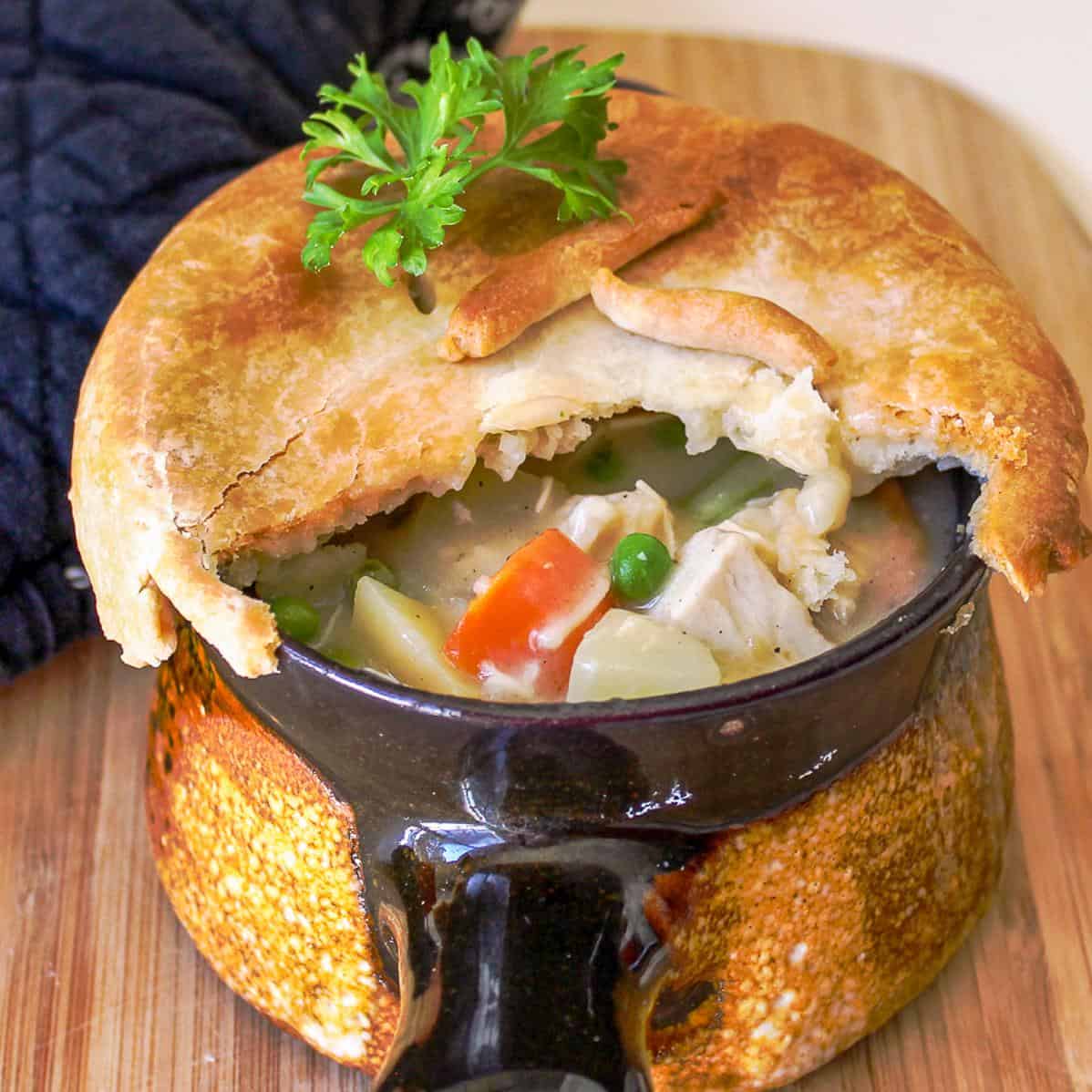  The perfect dish to serve when company is coming over - this classic chicken pot pie will impress them all.