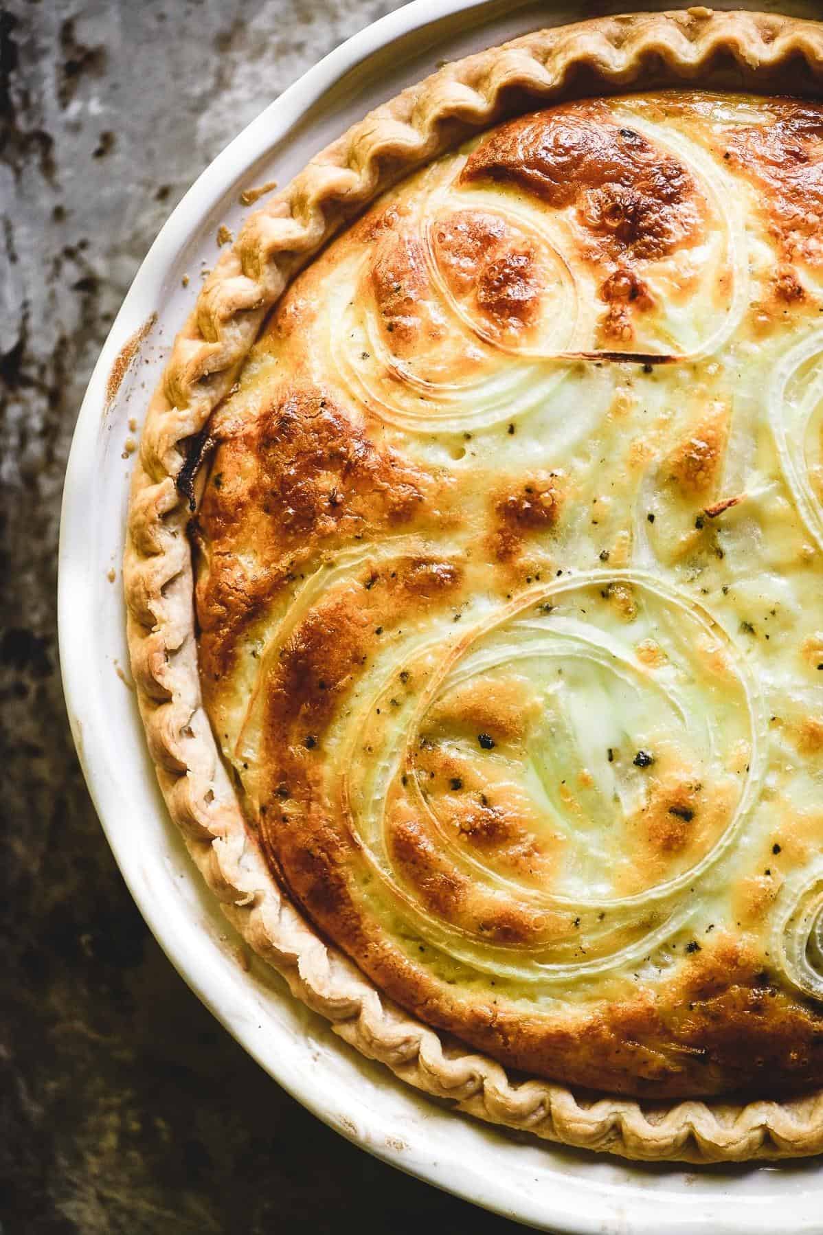  The savory aroma of this onion pie baking will make your mouth water.