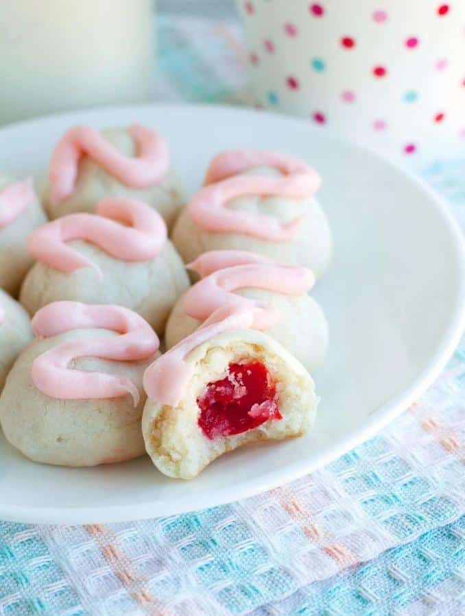  These cherry bon-bon cookies taste as sweet as they look!