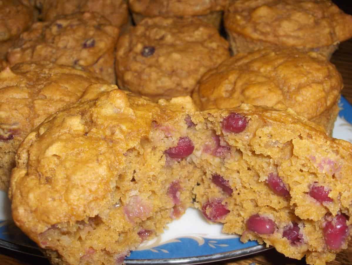  These Healthy Pumpkin Pomegranate Muffins are the perfect treat for fall mornings.