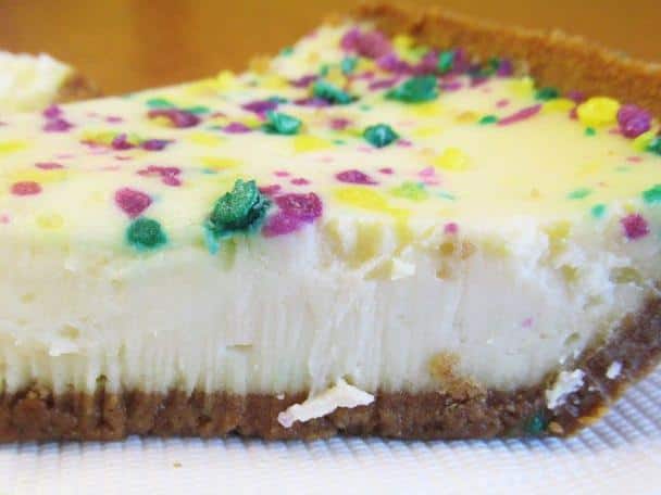  This cheesecake is perfect for a Mardi Gras celebration!