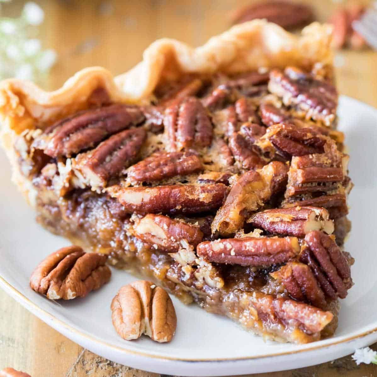  This pecan pie is easy as pie, but no one needs to know that.
