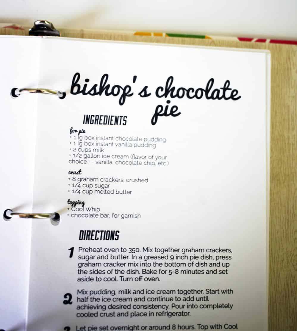  Treat yourself to a rich and indulgent Bishop's Chocolate Pie.