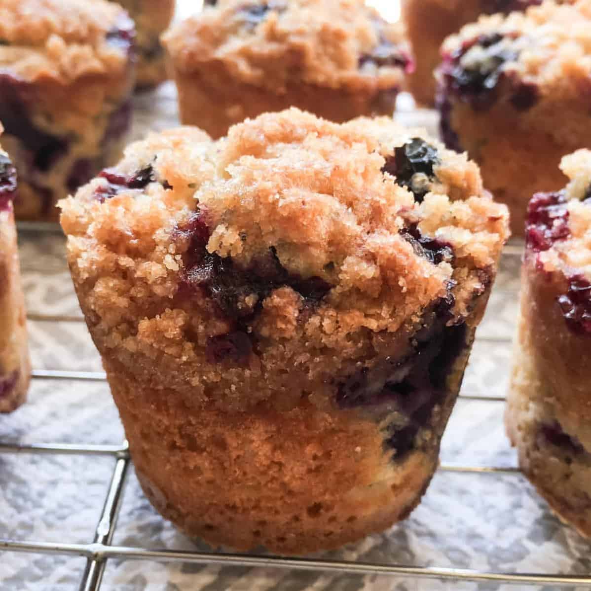  Trust me, you won’t be able to resist the aroma of these cinnamon blueberry muffins.