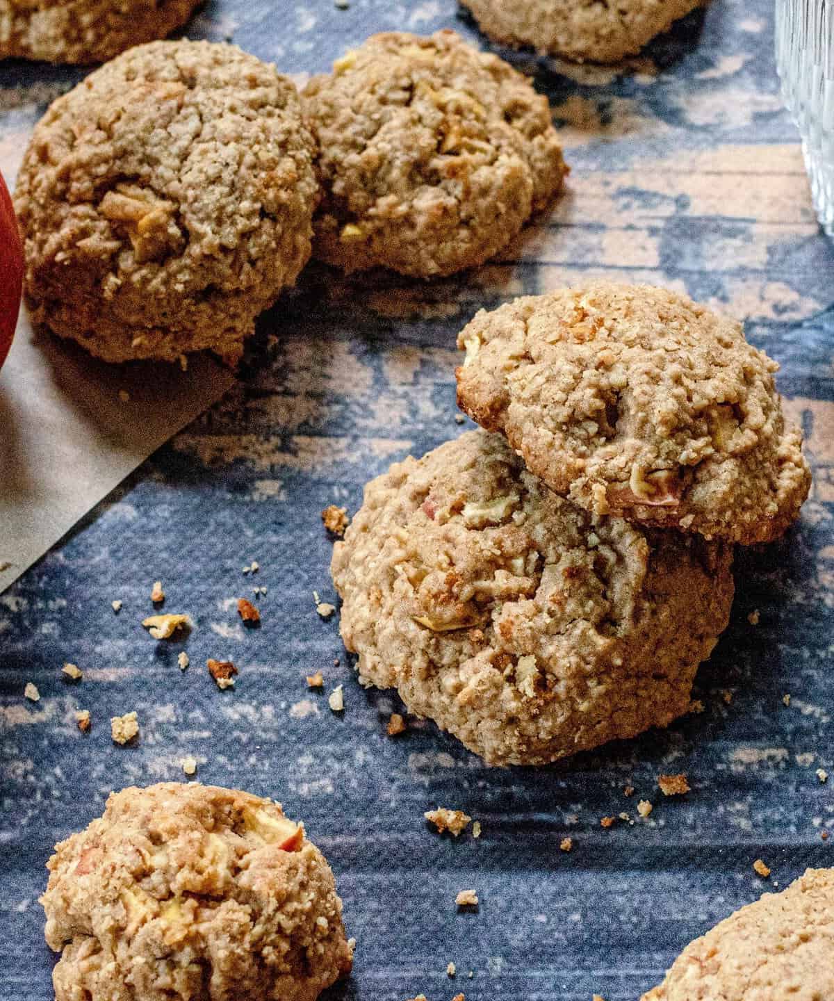  Warm, delicious Oatmeal Apple Cookies fresh out of the oven!