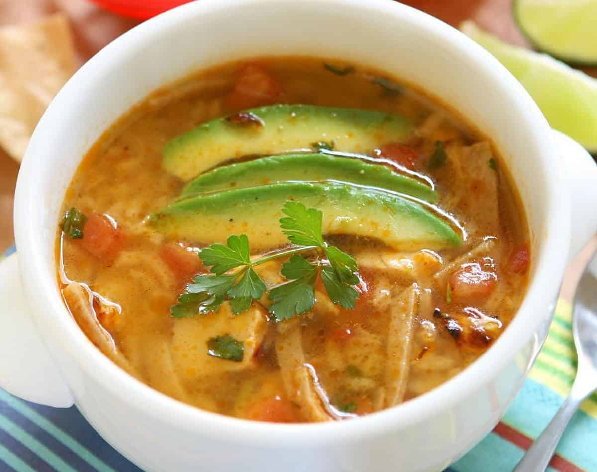  Warm up on a cold day with a steaming bowl of Chicken Tortilla Soup.