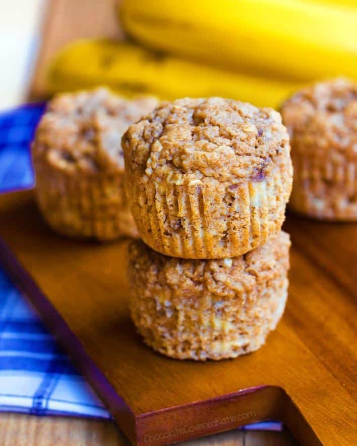  Who needs butter when you can have banana muffins that are both delicious and fat-free?