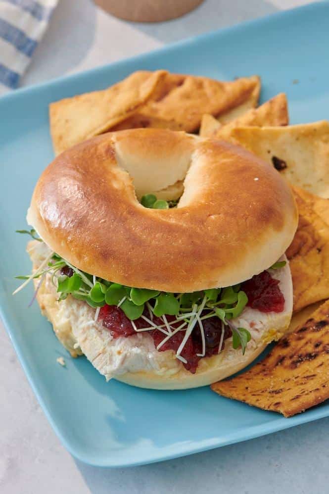  Who says bagels are just for breakfast? Try this savory delight for lunch today.