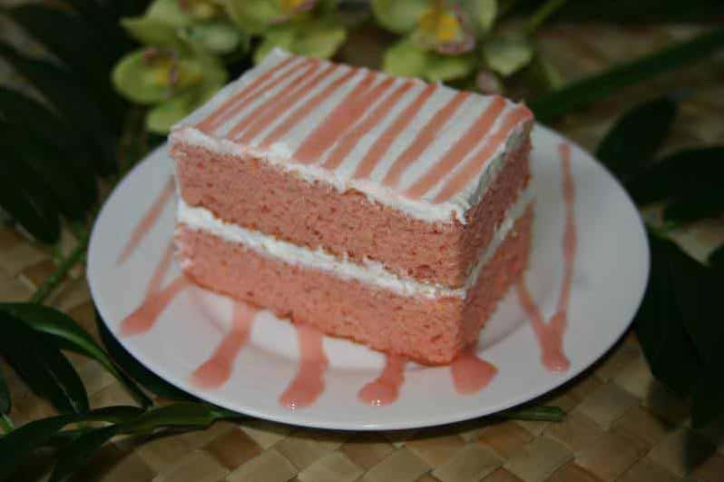  You won't be able to resist a second slice of this guava chiffon cake!