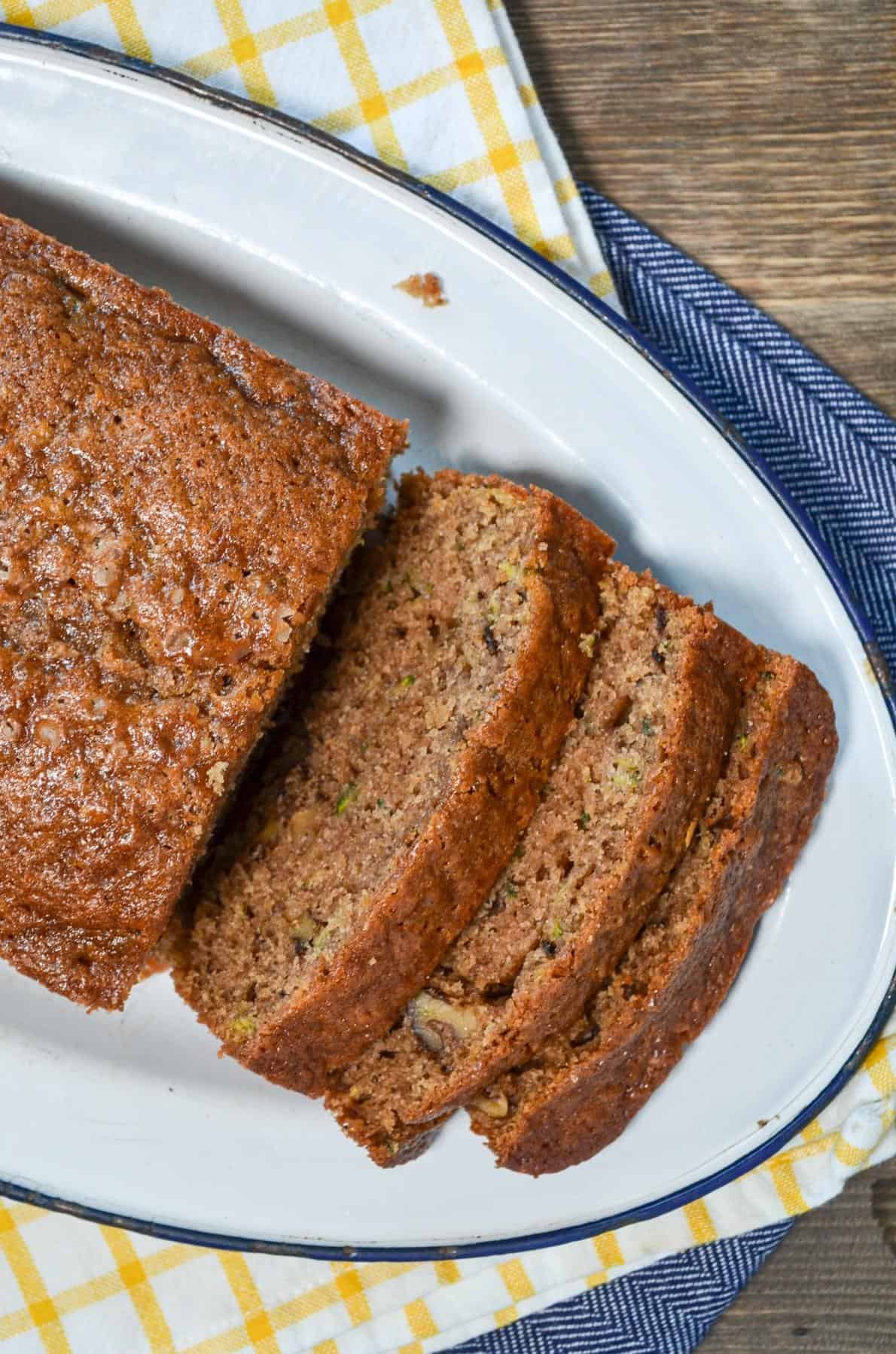  Zucchini is in season and this bread is the perfect way to use up any extra zucchinis you might have.
